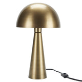 Nourison 16" Antique Gold Metal Mushroom Table Lamp, Modern, Retro, Desk Light for Bedroom, Dining, Office, Entryway