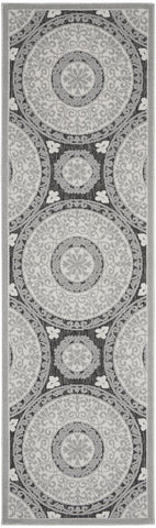 Nourison Calobra Modern Grey 2'2" x 7'6 Area -Rug, Easy -Cleaning, Non Shedding, Bed Room, Living Room, Dining Room, Kitchen (2x8)