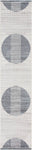 Nourison Astra Machine Washable Geometric Ivory Blue 2'2" x 8' Area -Rug, Easy -Cleaning, Non Shedding, Bed Room, Living Room, Dining Room, Kitchen (2x8)