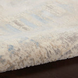 Nourison Solace Ivory and Grey and Blue 5'3" x 7'3" Area Rug 099446857637