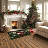 Christmas Rug for Living Room, Christmas Decorations Indoor Area, Polyester with a Non-Slip Backing,17 x 28 Inches Rectangle, Holiday Welcome Door Mat