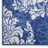 Nourison Whimsicle Damask Navy Ivory 2' x 8' Area Rug, Easy Cleaning, Non Shedding, Bed Room, Living Room, Dining Room, Kitchen (2x8)