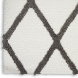 Nourison Feather Soft Trellis Ivory Charcoal 5'3' x 7'3' Area -Rug, Easy -Cleaning, Non Shedding, Bed Room, Living Room, Dining Room, Kitchen (5x7)