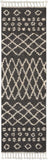 Nourison Marrakesh Shag Black Plush Area Rug 2'2" x 8'1", CHARCOAL