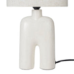 Nourison 17" Off-White Speckled Ceramic Table Lamp for Bedroom, Living Room, Console, Entryway