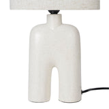 Nourison 17" Off-White Speckled Ceramic Table Lamp for Bedroom, Living Room, Console, Entryway