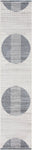 Nourison Astra Machine Washable Geometric Ivory Blue 2'2" x 10' Area -Rug, Easy -Cleaning, Non Shedding, Bed Room, Living Room, Dining Room, Kitchen (2x10)