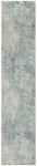 Nourison Astra Machine Washable Abstract Blue Ivory 2'2" x 10' Area -Rug, Easy -Cleaning, Non Shedding, Bed Room, Living Room, Dining Room, Kitchen (2x10)