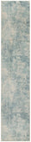 Nourison Astra Machine Washable Abstract Blue Ivory 2'2" x 10' Area -Rug, Easy -Cleaning, Non Shedding, Bed Room, Living Room, Dining Room, Kitchen (2x10)