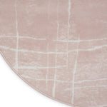 Nourison Whimsicle Pink Ivory 8' x Round Area Rug, Contemporary, Artistic, Easy Cleaning, Non Shedding, Bed Room, Living Room, Dining Room, Kitchen, (8' Round)