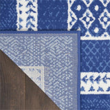 Nourison Whimsicle Geometric Navy 5' x 7' Area Rug, Easy Cleaning, Non Shedding, Bed Room, Living Room, Dining Room, Kitchen (5x7)