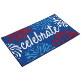 Nourison Patriotic Celebrate Accent Rug 28 x 17 inches Red White Blue Polyester with Anti-Skid Back