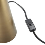 Nourison 16" Antique Gold Metal Mushroom Table Lamp, Modern, Retro, Desk Light for Bedroom, Dining, Office, Entryway