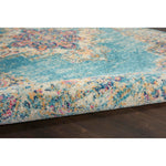 Nourison Passion Light Blue 3'9" x 5'9" Area Rug, Boho, Traditional, Easy Clean, Non Shedding, Bed Room, Living Room, Hallway, (4' x 6')
