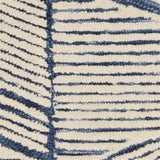 Nourison Vail Abstract White Blue 2'3" x 7'6" Area -Rug, Easy -Cleaning, Non Shedding, Bed Room, Living Room, Dining Room, Kitchen (2x8)