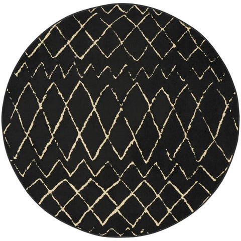 Nourison Grafix Tribal Black 5' Round Area Rug, 5'3" x Round