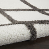 Nourison Feather Soft Trellis Ivory Charcoal 5'3' x 7'3' Area -Rug, Easy -Cleaning, Non Shedding, Bed Room, Living Room, Dining Room, Kitchen (5x7)