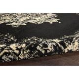 Nourison Grafix Traditional Black 5'3" x Round Area Rug, Easy Clean, Non Shedding, Bed Room, Living Room, Dining Room, Kitchen (5 Round)