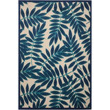 Nourison Aloha Indoor/Outdoor Navy 3'6" x 5'6" Area Rug, Easy Cleaning, Non Shedding, Bed Room, Living Room, Dining Room, Backyard, Deck, Patio (4x6)