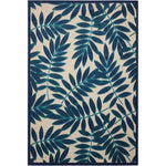 Nourison Aloha Indoor/Outdoor Navy 3'6" x 5'6" Area Rug, Easy Cleaning, Non Shedding, Bed Room, Living Room, Dining Room, Backyard, Deck, Patio (4x6)