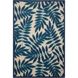 Nourison Aloha Indoor/Outdoor Navy 3'6" x 5'6" Area Rug, Easy Cleaning, Non Shedding, Bed Room, Living Room, Dining Room, Backyard, Deck, Patio (4x6)