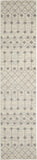 Nourison Grafix Moroccan Ivory/Grey 2'3" x 12' Area Rug, Easy Cleaning, Non Shedding, Bed Room, Living Room, Dining Room, Kitchen (2x12)