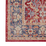 Nourison Global Vintage Traditional Red 2'4" x 8' Area Rug, Easy Clean, Non Shedding, Bed Room, Living Room, Dining Room, Kitchen (2x8)