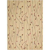 Nourison Grafix Cream 3'9" x 5'9" Area Rug, Modern, Botanical , Bed Room, Living Room, Dining Room, Kitchen, Easy Clean, Non Shedding, (4' x 6')