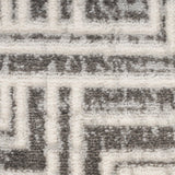 Nourison Serenity Home Geometric Grey Ivory 2'2" x 7'6 Area -Rug, Easy -Cleaning, Non Shedding, Bed Room, Living Room, Dining Room, Backyard, Deck, Patio (2x8)" }