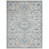 Nourison Elation 5'3" x 7'3" Polyester Bohemian Indoor Rug in Ivory Blue