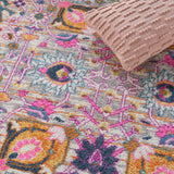 Nourison Passion Silver 5'3" x Round Area -Rug, Boho, Moroccan, Bed Room, Living Room, Dining Room, Kitchen, Easy -Cleaning, Non Shedding, (5' Round)