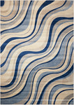 Nourison Somerset Striped Ivory/Blue 7'9" x 10'10" Area -Rug, Easy -Cleaning, Non Shedding, Bed Room, Living Room, Dining Room, Kitchen (8x11)