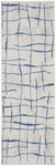 Nourison Whimsicle Ivory Blue 2' x 6' Area Rug, Contemporary, Artistic, Easy Cleaning, Non Shedding, Bed Room, Living Room, Dining Room, Kitchen, (6' Runner)