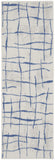 Nourison Whimsicle Ivory Blue 2' x 6' Area Rug, Contemporary, Artistic, Easy Cleaning, Non Shedding, Bed Room, Living Room, Dining Room, Kitchen, (6' Runner)