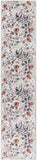 Nourison Washables Floral Ivory Pink 2'2" x 10' Area Rug, Easy Clean, Non Shedding, Bed Room, Living Room, Dining Room, Kitchen (2x10)