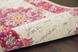 Nourison Passion Ivory/Fuchsia 3'9'' x 5'9'' Area-Rug, Boho, Traditional, Easy-Cleaning, Non Shedding, Bed Room, Living Room, Hallway, (4' x 6')