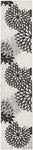 Nourison Aloha Indoor/Outdoor Black White 2'3" x 10' Area Rug, Tropical, Botanical, Easy Cleaning, Non Shedding, Bed Room, Living Room, Dining Room, Deck, Backyard, Patio (2x10)
