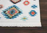 Nourison Tribal Decor Tribal White 2'2'' x 4'3'' Area-Rug, Easy-Cleaning, Non Shedding, Bed Room, Living Room, Dining Room, Kitchen (2x4)