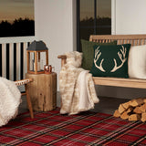 Nourison Grafix Red 5'3'' x 7'3'' Area-Rug, Modern, Plaid, Bed Room, Living Room, Dining Room, Kitchen, Easy-Cleaning, Non Shedding, (5' x 7')