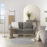 Nourison Essentials Solid Contemporary Silver Grey 4' Round Area Rug , 4' X Round