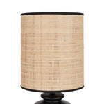 Nourison 22" Black Ceramic and Straw Tiered Table Lamp for Bedroom, Living Room, Console, Entryway