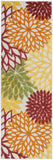 Nourison Aloha 6' Runner Red Multicolored Fabric Tropical Area Rug (6' Runner)