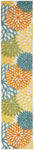 Nourison Aloha Indoor/Outdoor Floral Turquoise Multicolor 2'3" x 10' Area Rug, (10' Runner)