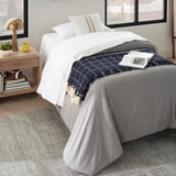 Nourison Serenity Home Geometric Light Grey 5'3" x 7'3" Area Rug, Easy Clean, Non Shedding, Bed Room, Living Room, Dining Room, Backyard, Deck, Patio (5x7)