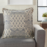 Mina Victory Life Styles Printed Flower Patch Indigo 20" X 20" Throw Pillow