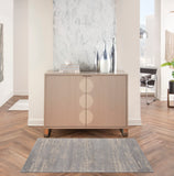 Nourison Essentials Indoor/Outdoor Solid Abstract Grey/Beige 3' x 5' Area Rug, Easy Cleaning, Non Shedding, Bed Room, Living Room, Dining Room, Backyard, Deck, Patio (3x5)