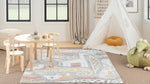 Nourison Astra Machine Washable Contemporary Multicolor 5'3" x 7' Kids Area Rug, Easy Clean, Non Shedding, Bed Room, Living Room, Dining Room, Kids Rug, Playroom, Nursery (5x7)