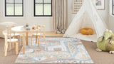 Nourison Astra Machine Washable Contemporary Multicolor 5'3" x 7' Kids Area Rug, Easy Clean, Non Shedding, Bed Room, Living Room, Dining Room, Kids Rug, Playroom, Nursery (5x7)