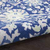 Nourison Whimsicle Traditional Navy Multicolor 5' x Round Area Rug, Easy Cleaning, Non Shedding, Bed Room, Living Room, Dining Room, Kitchen (5 Round)
