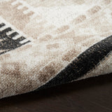 Nourison Washable Decor Beige Black 5'3" x 7' Area Rug Easy Clean, Non Shedding, Bed Room, Living Room, Dining Room, Kitchen (5' x 7')